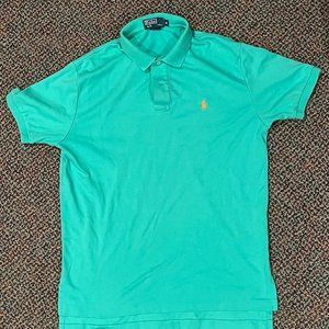 Polo by Ralph Lauren Mens Turquoise/Blue Polo Shirt in Medium